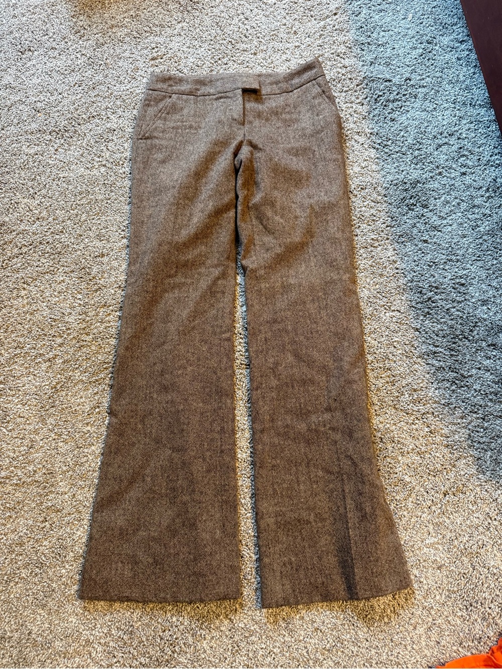 J crew wool tailored dress pants with flared bottom low rise